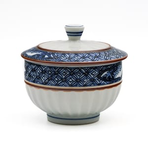 Japanische Teetasse - 陵峰窯 Ryōhō-Ofen - Handbemalte Kiyomizu Yunomi mit Deckel - 120ml
