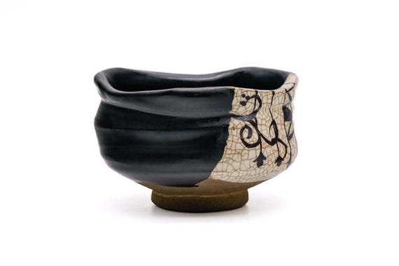 Japanese Matcha Bowl - 加藤裕重 Hiroshige Katō - Kuro-oribe Chawan