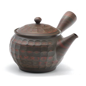 Japanese Kyusu - 小西研二 Konishi Kenji - 友仙 Yusen - Faceted Green Nerikomi Tokoname-yaki Teapot - 280ml
