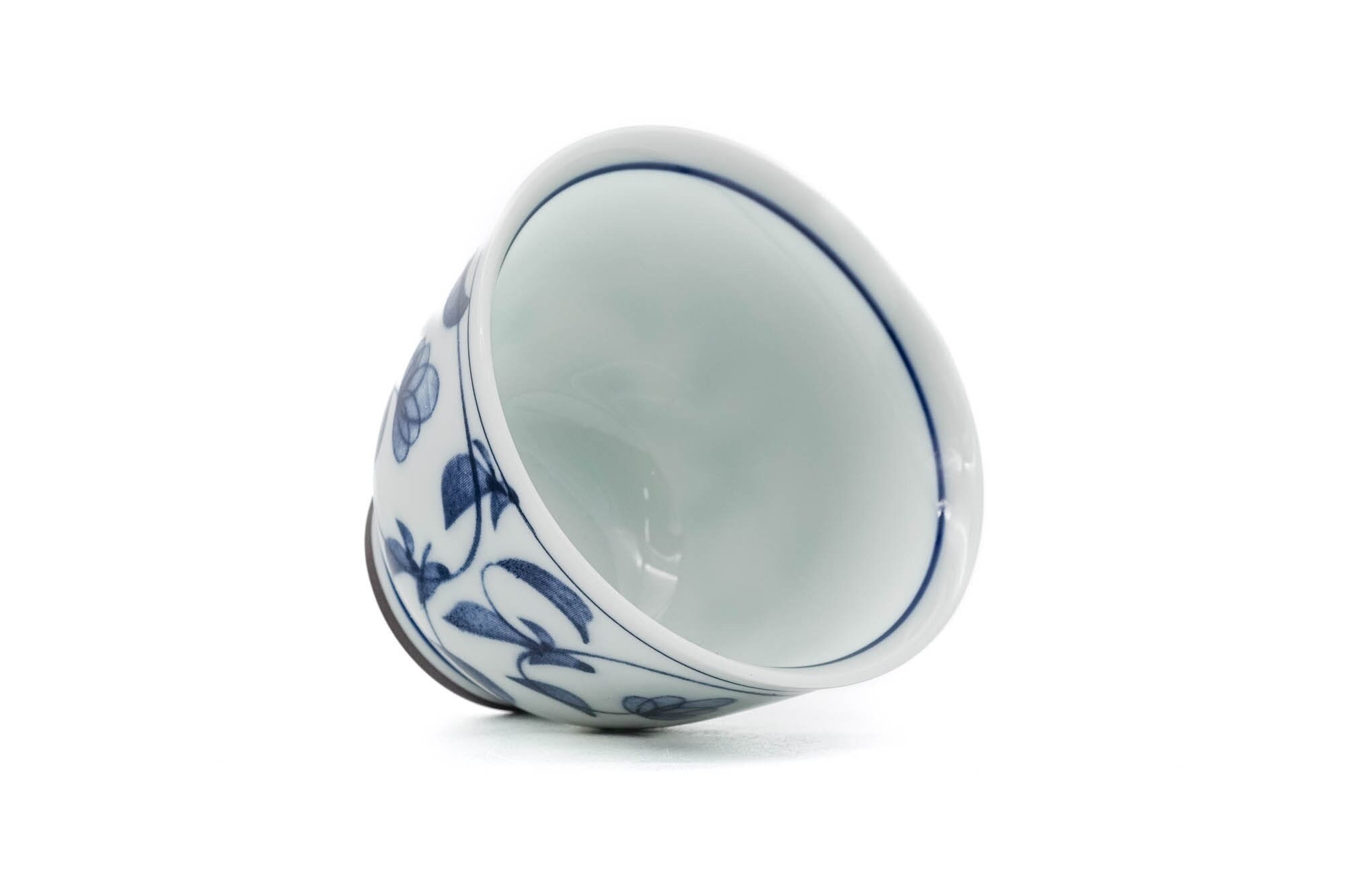 Tasse à Café/thé Japonaise Manekineko-Ai Nadeshiko – Céramique Bleue Faite Main, Fleur Bleue, Art Japonais