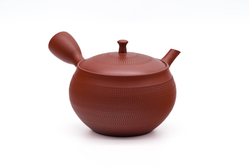 Japanese Kyusu - Hokuryu - Dotted Red Shudei Tokoname-yaki Teapot