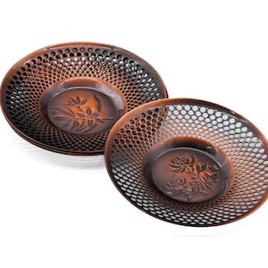 Japanese Chataku - Set of 4 Unique Metal Tea Saucers