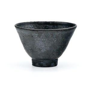 Japanische Teetasse - 菅原顕lin Kengo Sugawara - Schwarze Asagao-gata Yunomi - 60ml