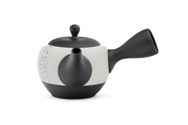 Japanese Kyusu Shōhō Kiln Pearlescent Dotted Tokoname Yaki Teapot - Thumbnail 2
