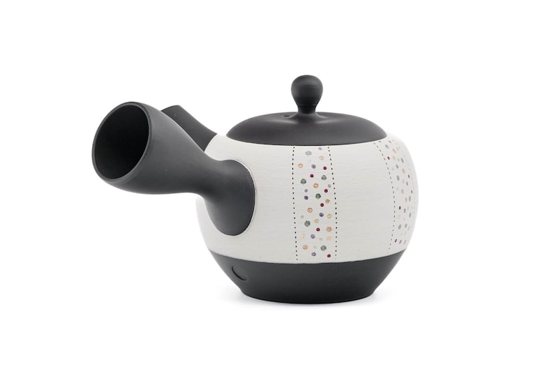 Japanese Kyusu Shōhō Kiln Pearlescent Dotted Tokoname Yaki Teapot - Thumbnail 3