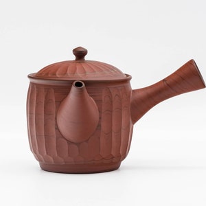 Japanese Kyusu - 小西研二 Konishi Kenji - 友仙 Yusen - Faceted Red Nerikomi Tokoname-yaki Teapot - 350ml