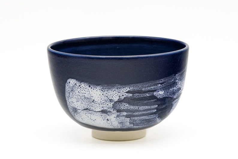 Japanese Matcha Bowl - Antoku Kiln - Brush Stroke Glazed Kiyomizu Chawan