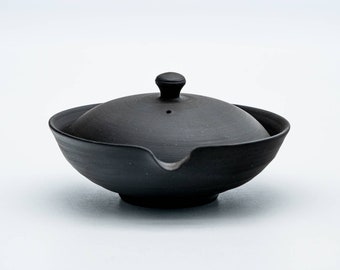 Japanese Shiboridashi - 玉光 Gyokko Kiln - Black Kokudei Tokoname-yaki Teapot - 30-50ml