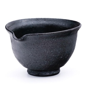Japanese Matcha Bowl - 菅原顕悟 Kengo Sugawara - Black Matte Pouring Chawan - 150ml