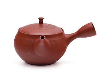 Japanese Kyusu - 北龍 Hokuryu - Dotted Red Shudei Tokoname-yaki Teapot - 270ml