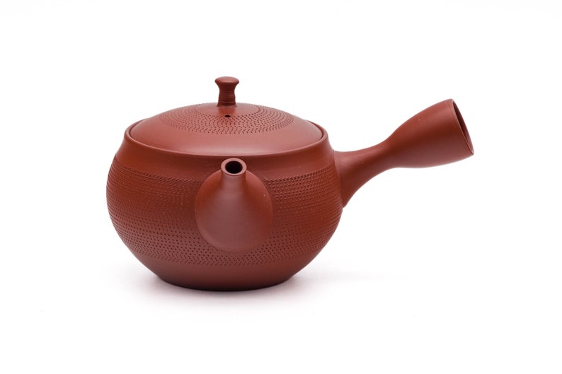 Japanese Kyusu - Hokuryu - Dotted Red Shudei Tokoname-yaki Teapot - Thumbnail 5