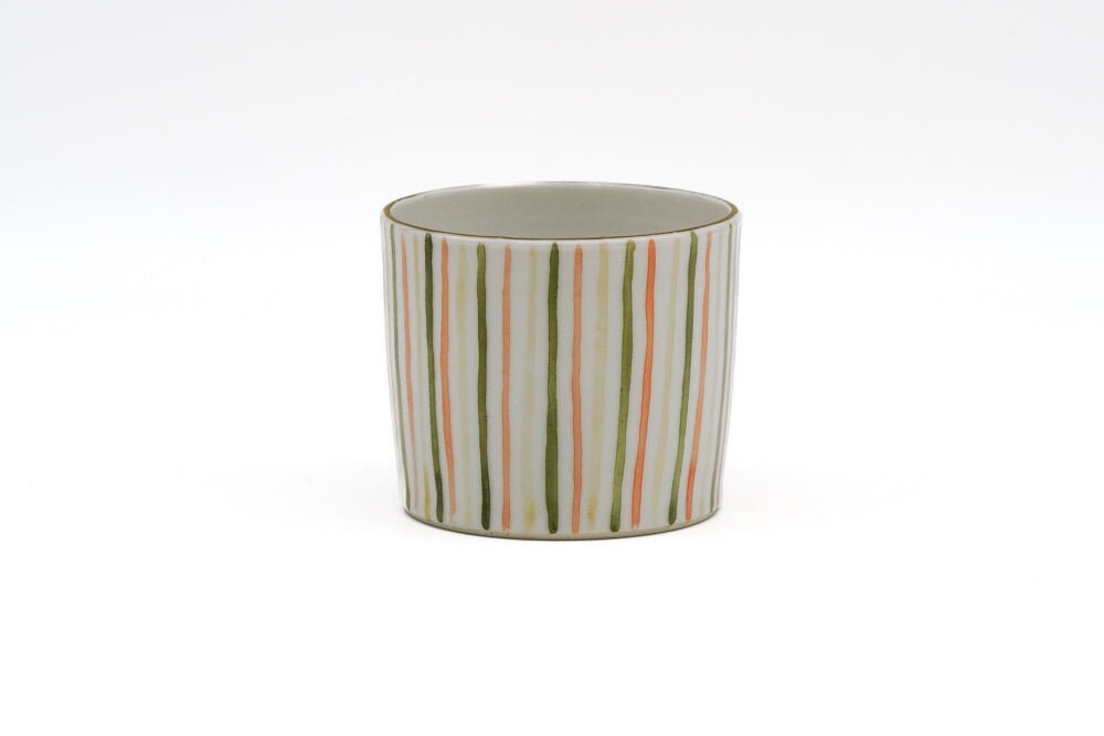 Japanese Teacup - 倉元 真佐夫 Kuramoto Masao - Striped Guinomi