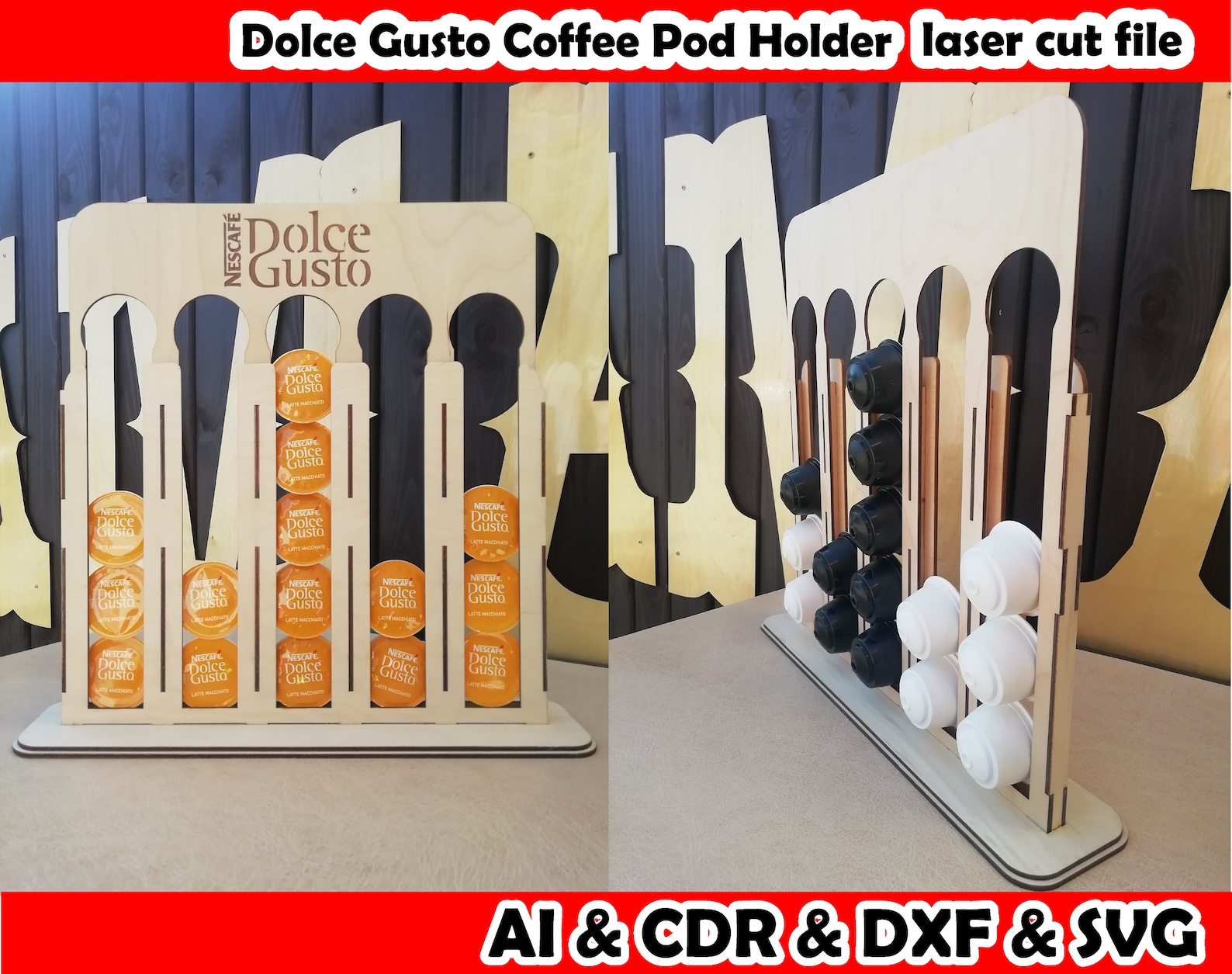 Dolce Gusto Coffee Pod Holder Laser Cut Files Large Nescafe Etsy