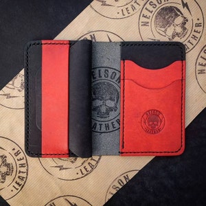The Nelson Wallet - Leder Portemonnaie, EDC Wallet, Leder Totenkopf Wallet, Slim Wallet, Everyday Carry, Biker Wallet, edc Leather Wallet, Portemonnaie