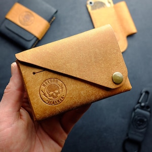 The Villain - EDC-portemonnee, stitchless-portemonnee, EDC-leren portemonnee, Edc-kaarthoes, edc-kaartportemonnee, volnerf leren portemonnee, schedelportemonnee