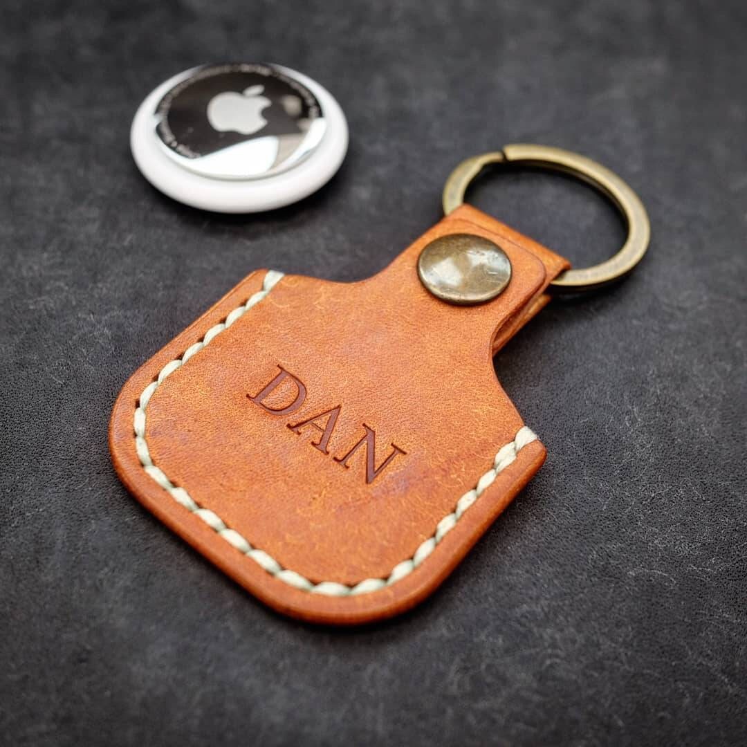 Leather Airtag Keychain Leather Airtag case Airtag Keyring Etsy