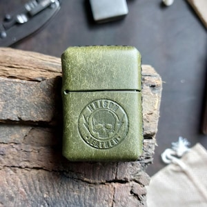 Zippo pouch, Full Grain Leather Pouch for Zippo, Leather Wrap for Zippo Lighter, Pueblo Leather Zippo Pouch, Handmade Lighter Sleeve Pouch