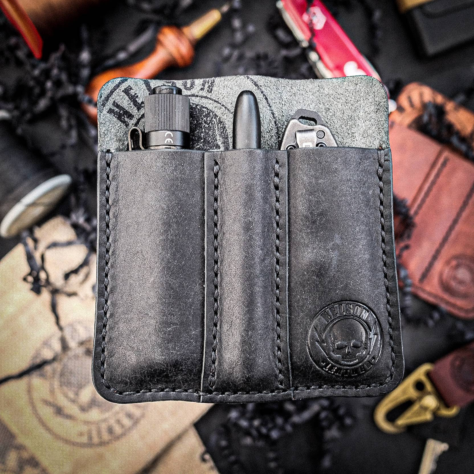 Leather Pocket Organizer, Leatherman Pouch, Swiss Army Knife Pouch