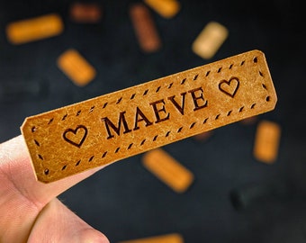 Personalized Full Grain Leather Label: Monogrammed Name Tag