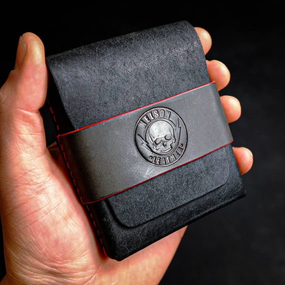 Ghost Leather EDC Wallet – The Destroyer Wallet | Slim Handmade Flap Card Wallet for Men | Rugged Minimalist Everyday Carry Gift