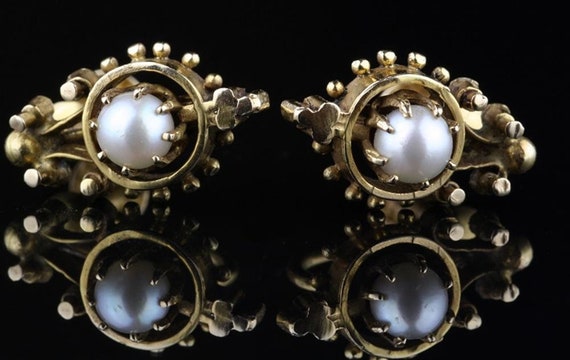 1930 Victorian Revival Style Gold Earrings