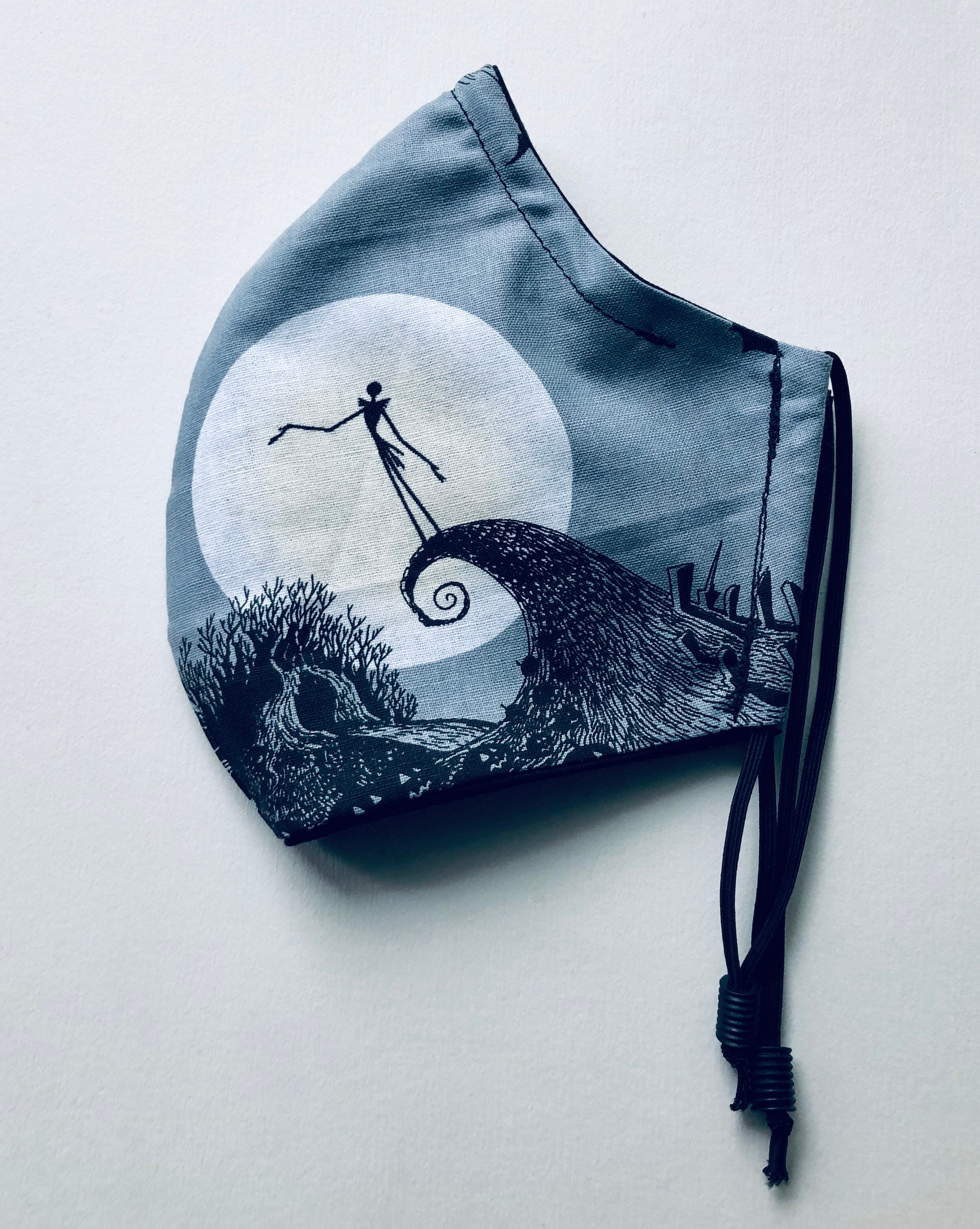 Nightmare Before Christmas Mask  (Adjustable Earloops & Nose Wire)