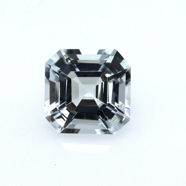 8.2 mm AAA Natural Asscher Cut Aquamarine, Clear & Colorless Aquamarine 2.4 Cts Square Cut, Asscher Cut Ring, Square Ring, Asscher Pendant