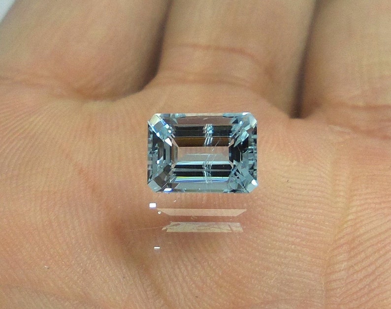 2.2 Cts Real AQUAMARINE Octagon Cut loose Gemstone Nice Color Etsy