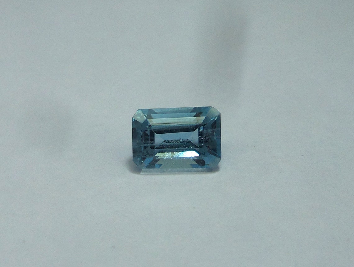 100 Natural Dark Blue AQUAMARINE Emerald Cut Loose Gemstone Etsy