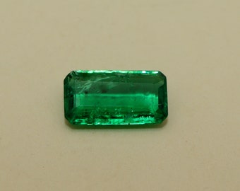 Natural Emerald Rectangle, 1.59 Ct Zambian Emerald Gemstone, Emerald Cut, Natural Emerald Ring, Loose Emerald, Dark GREEN, Very Good Quality