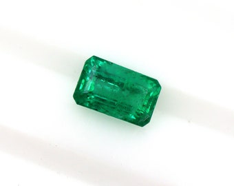 6.2x3.9 mm Natural Emerald Rectangle, 0.68 Cts Loose Emerald, Emerald Gold Ring,Pendant, MAY Birthstone, Dark Green Emerald, Engagement Ring