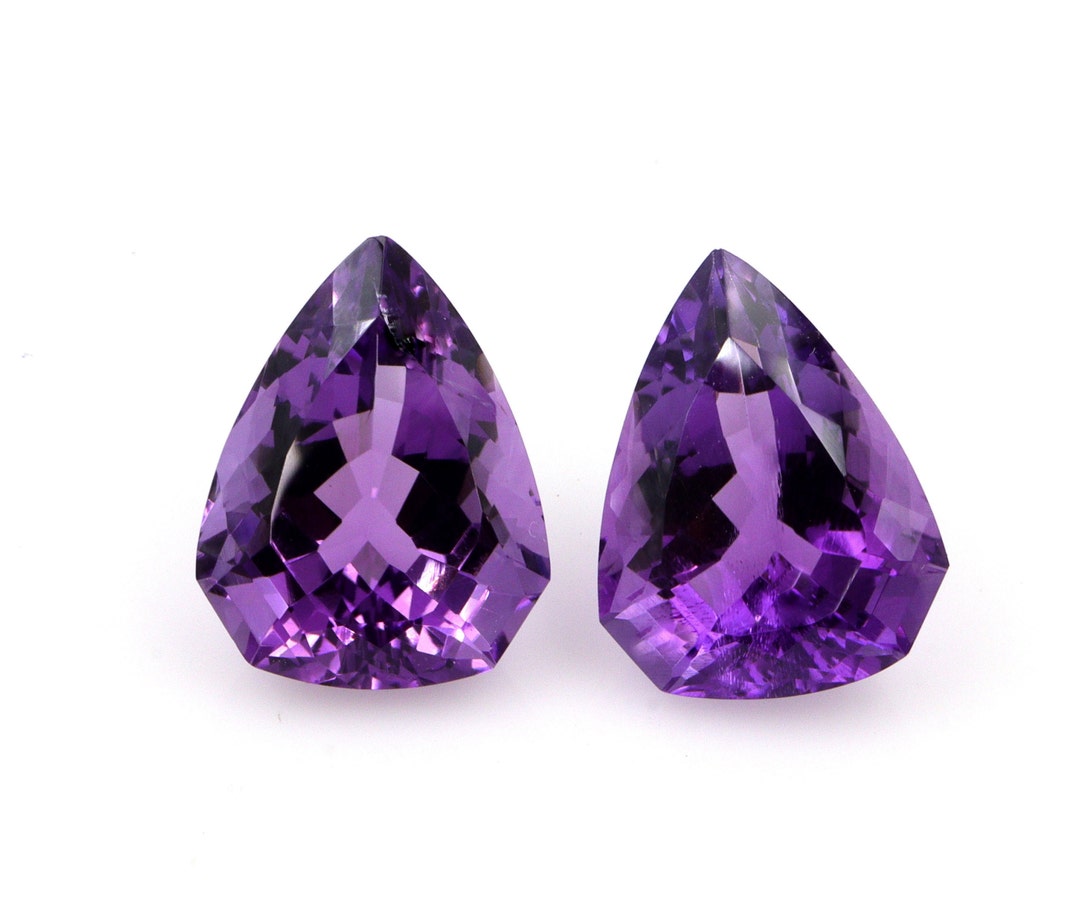 AAA Natural Amethyst Designer Cut Matched Pair 21.8 Cts – Calibrated 17 ...