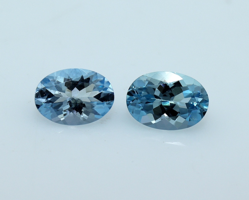 Dark Blue Aquamarine For 7x5 mm Aquamarine Studs TOP Aquamarine 7X5 mm AAA+ Natural AQUAMARINE Oval Gemstones Pair Calibrated Aquamarine