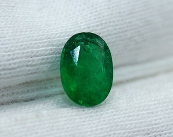 1.35 Ct Emerald Oval Cut, Natural Zambian Emerald Loose Stone, Oval Cut Emerald Ring, High Quality Emerald Wholesale, 8.6x6.1 mm Vivid Green