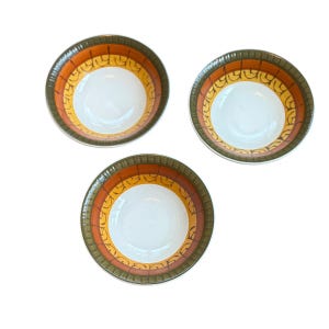 Vintage MCM Casual Keramik Stengods 18 cm Galaxy Skålar/Soppskål/Müsli Skål, Set 3 8007