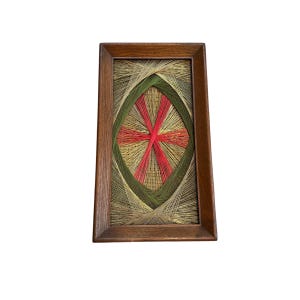 VTG 1970s String Art 3D Three Dimensional Framed Gothic Reflections MCM No Glass