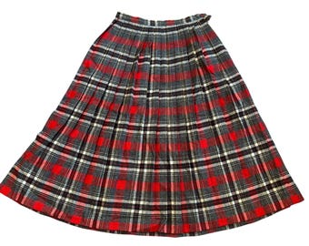 VTG 60s Skirt Bobbie Brooks Calgary Wool Blend  Preppy Academia Sz 11 Tartan