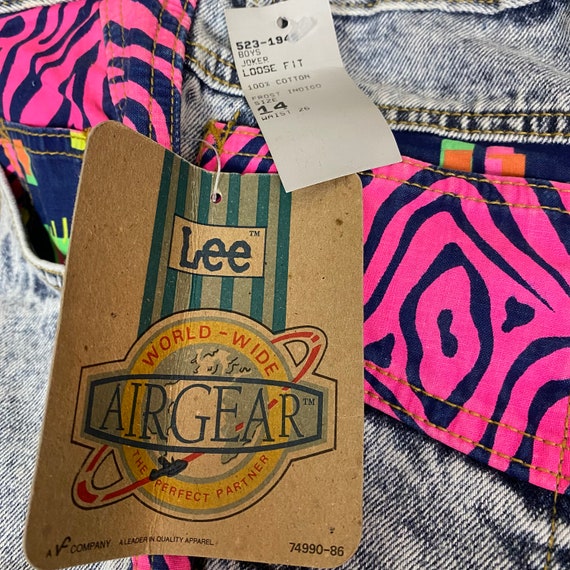 VTG Lee AirGear Acid Washed Carpenter Jeans Neon … - image 6