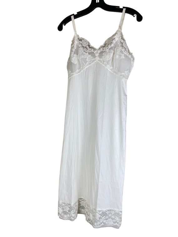 VTG Kayser Nylon Full Slip Lingerie 60s White Cream S… Gem
