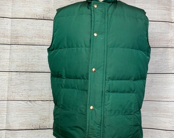 Green Down Vest - Etsy