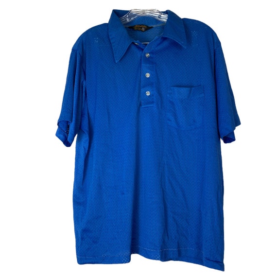 Vintage Swingster Mens Mesh Collared Polo Button … - image 1