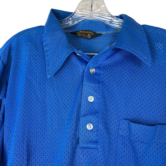 Vintage Swingster Mens Mesh Collared Polo Button … - image 3