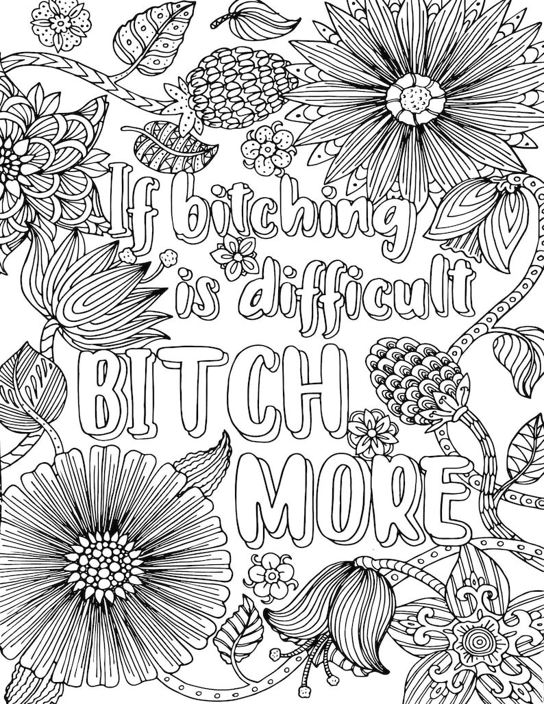 Swearing motivational quotes coloring book adult printable coloring