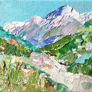 Mountain Landscape Original Oil Painting Colorado Painting Canvas Art Large Impasto Painting by VeraZartShop