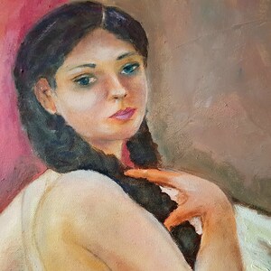 Naked Woman Wall Art Original Oil Painting Nude Large Painting Female