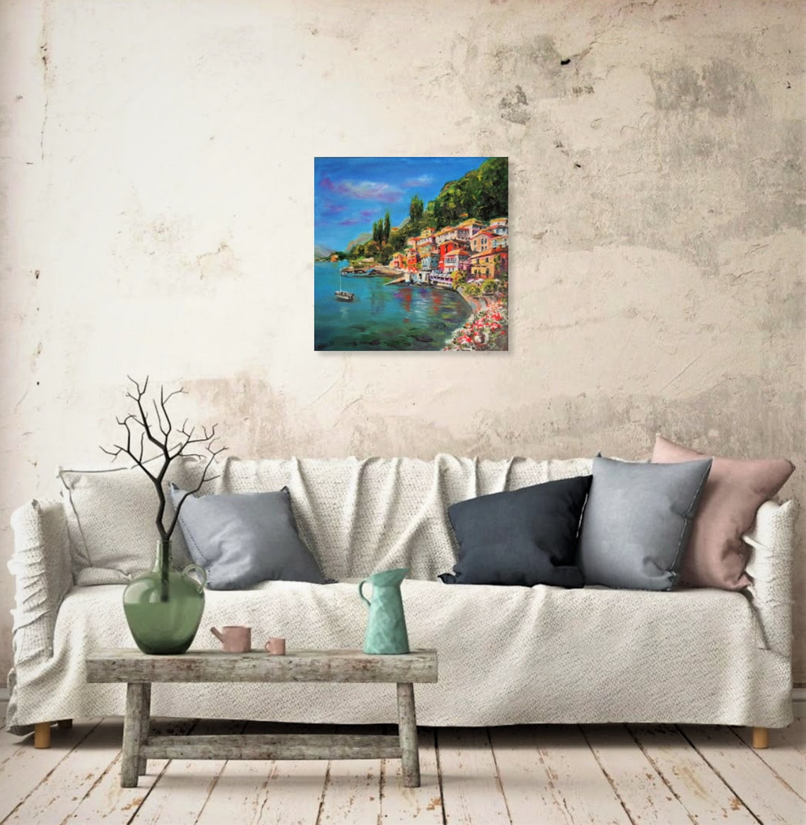Lake Como Painting Original Oil Painting Italian Seascape - Etsy