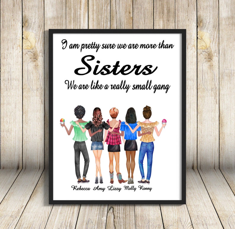 Sisters A4 Print Custom Sisters Picture Personalised Sister Etsy