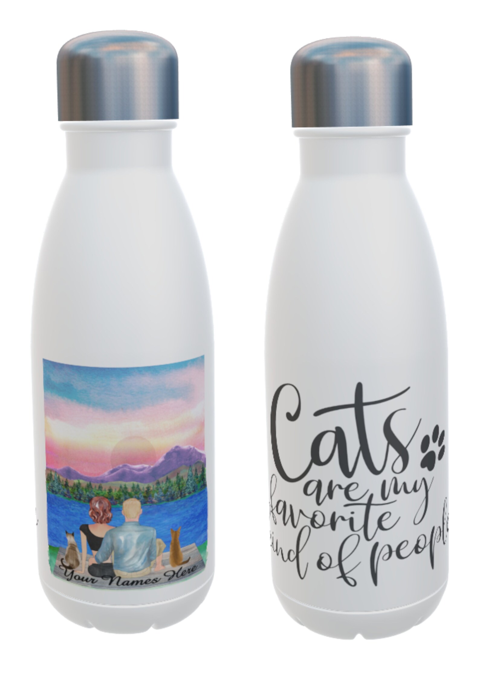 Cat Water Bottle Cats are my favourite... Custom Cat Water Etsy