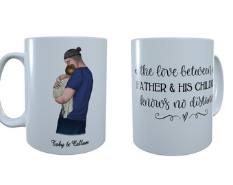 Father & Baby Ceramic Mug, Custom Father and Child Mug, Personalized Fathers Day Gift, Daddy Mug, Gift For Dad, Design Your Own Dad Mug