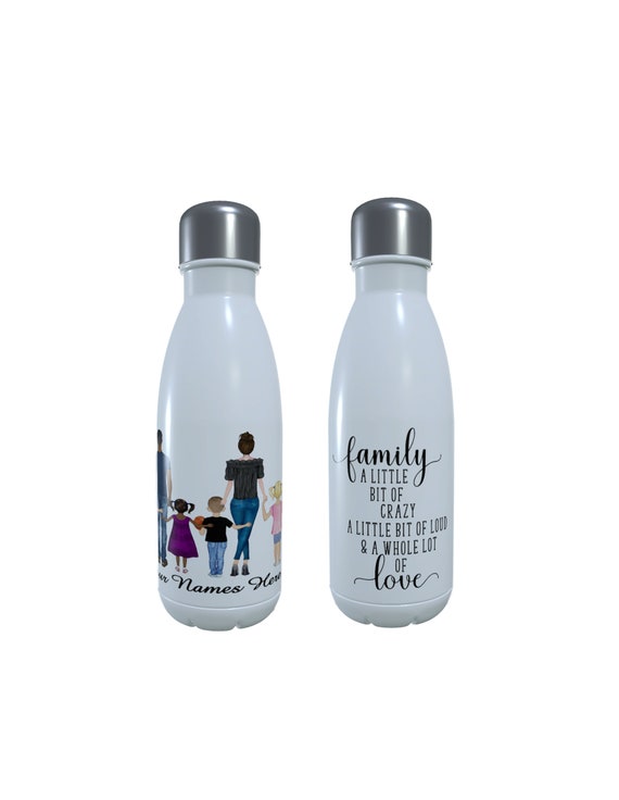 Family Water Bottle, Personalised Drinks Bottle, Thermos Bottle 